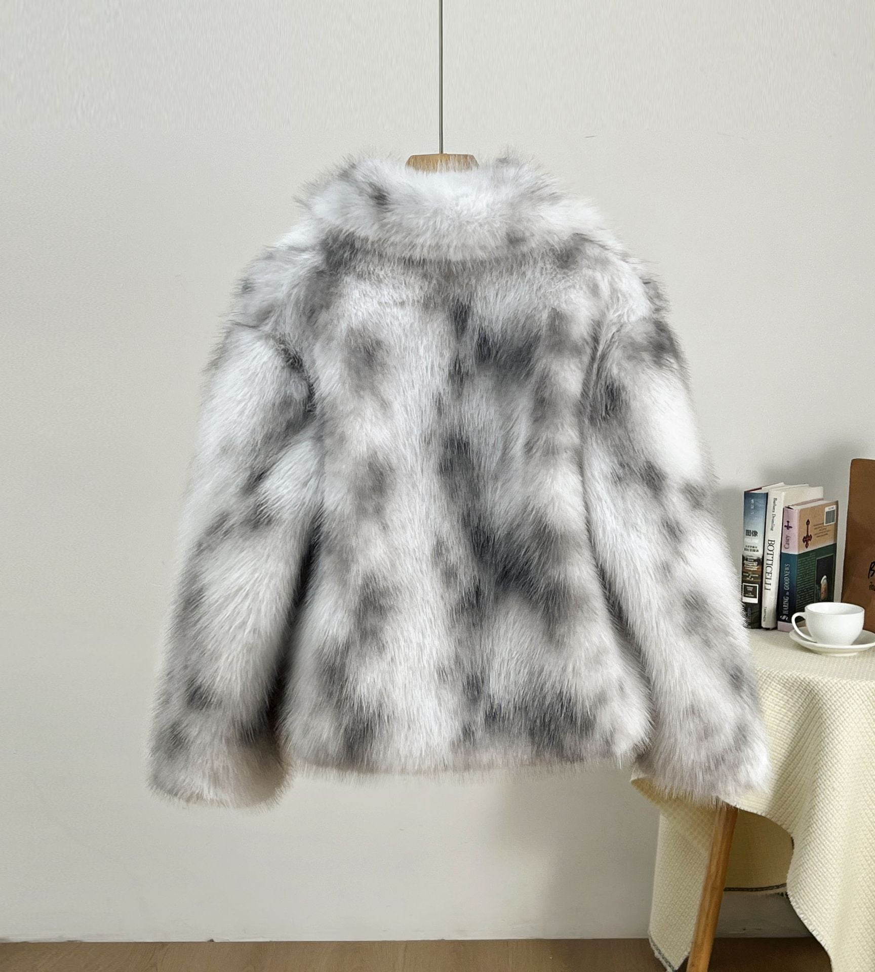 Faux Fur Oversized Shawl Collar Coat