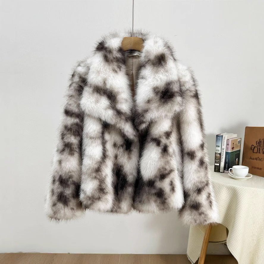 Faux Fur Oversized Shawl Collar Coat