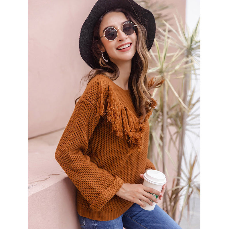 Fashion Brown Knitted Sweaters