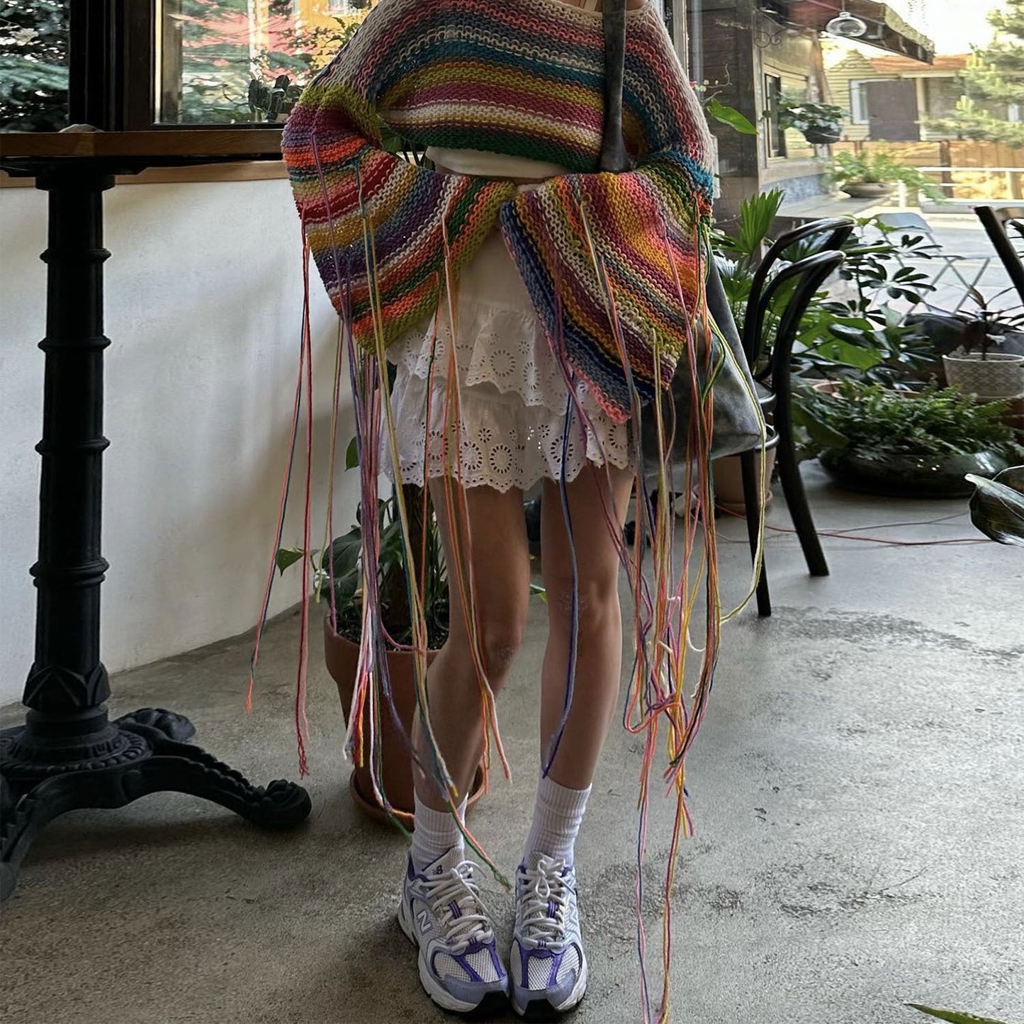 Casual Rainbow Tassels Loose Sweaters