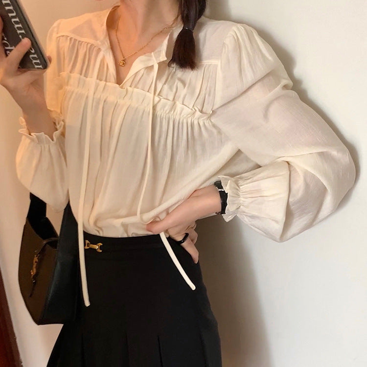 Majestic Ruffle Tie Blouse