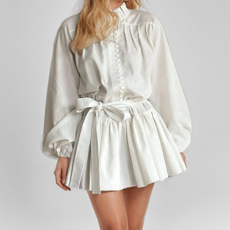 Elegant Long Sleeve Floral Print Wrap Dress with Belt