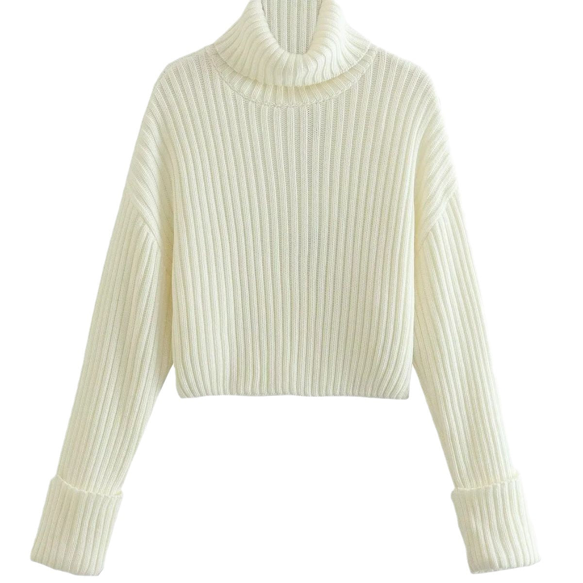 Casual High Neck Trumpet Sleeves Pullover Sweaters