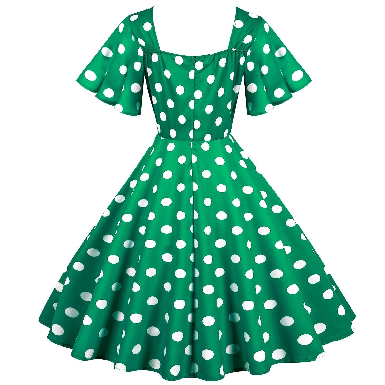 Retro Dot Print Short Sleeves Short Dresses-Vintage Dresses-Free Shipping at meselling99