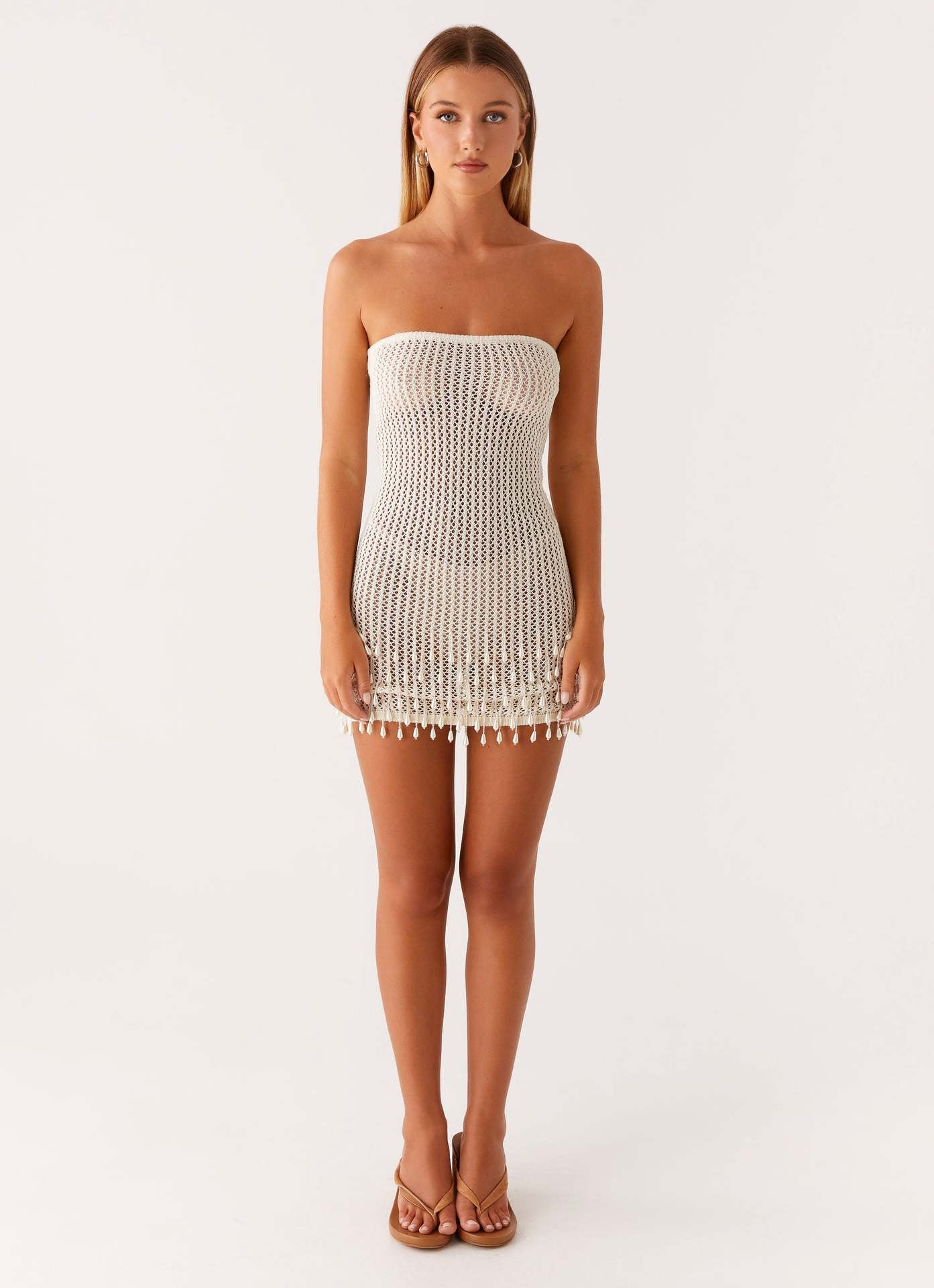 Sexy Knit Tube Top Mini Dress