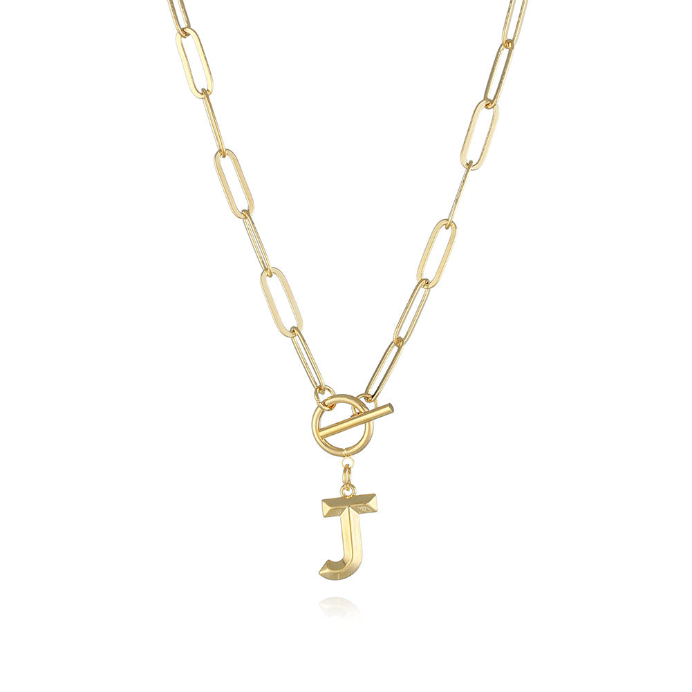 Bridesmaid Gifts Alphabet Necklace Golden Hip-hop Necklace  26 Letter Pendant Necklaces