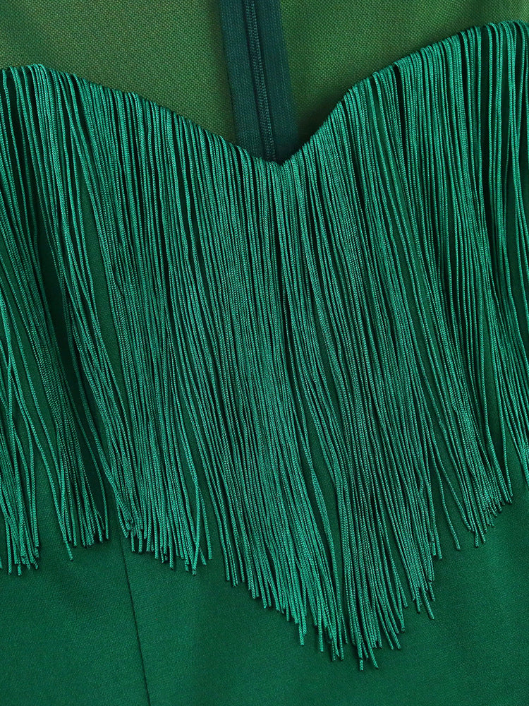 Sexy See Through Green Bodycon Women Party Dresses-Dresses-Free Shipping at meselling99