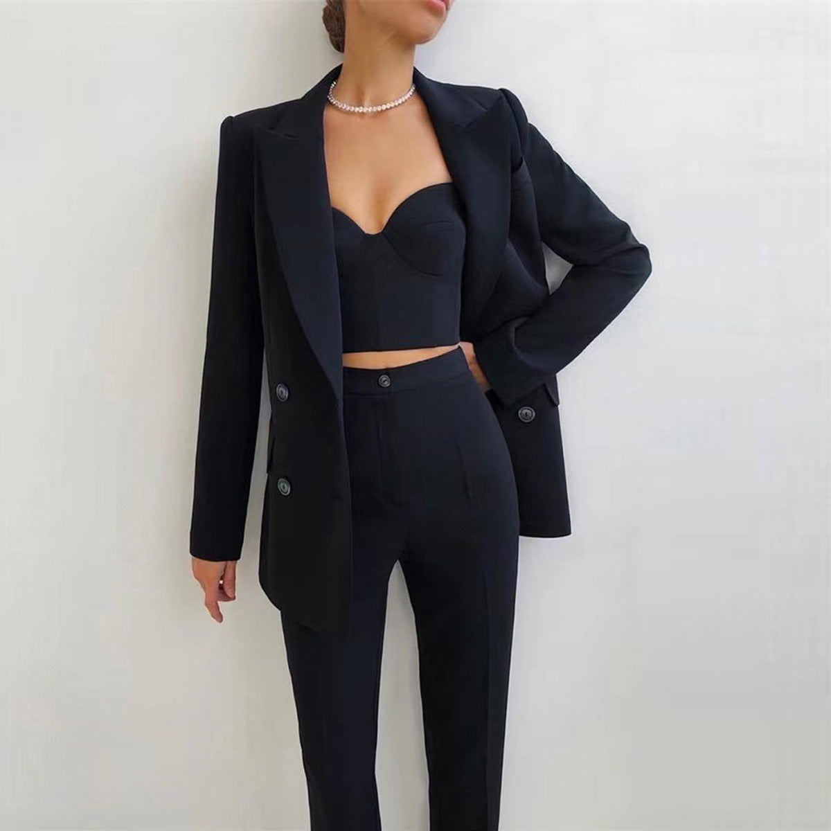 Designer Women's Office Suit Set  Blazer, Vest & Pants for Business Casual