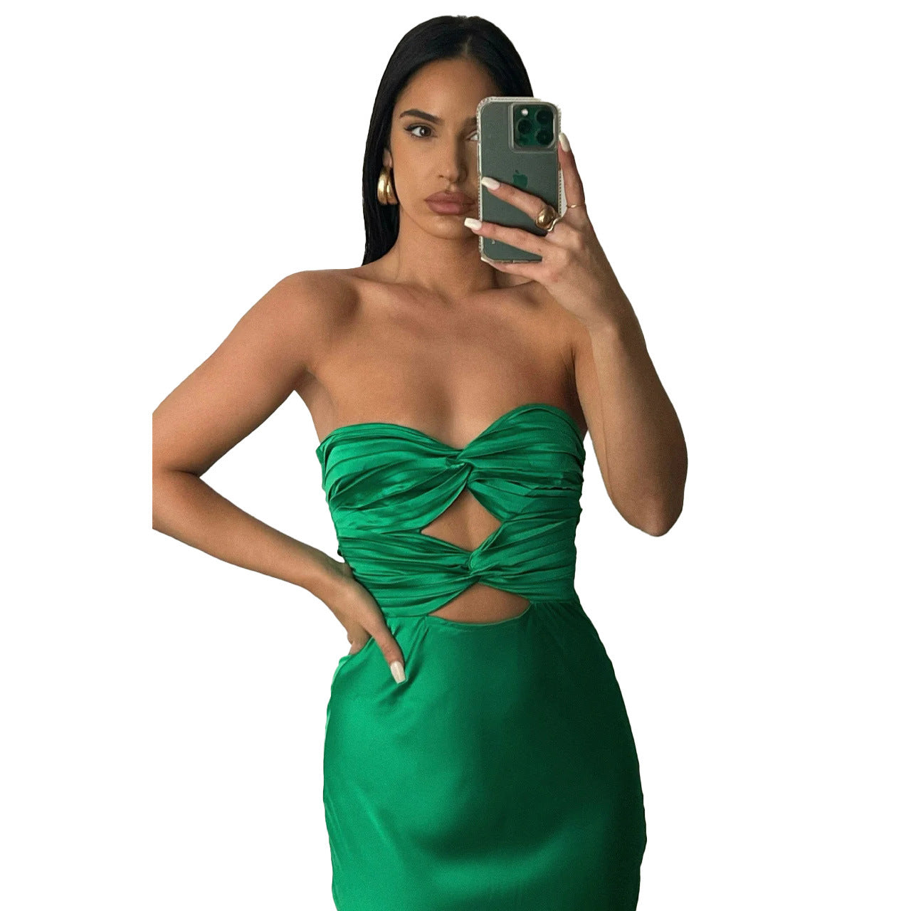 Sexy Satin Strapless Summer Women Party Dresses-Dresses-Free Shipping at meselling99