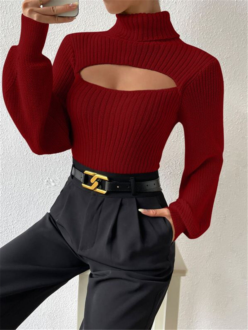 Sexy High Neck Knitted Sweaters