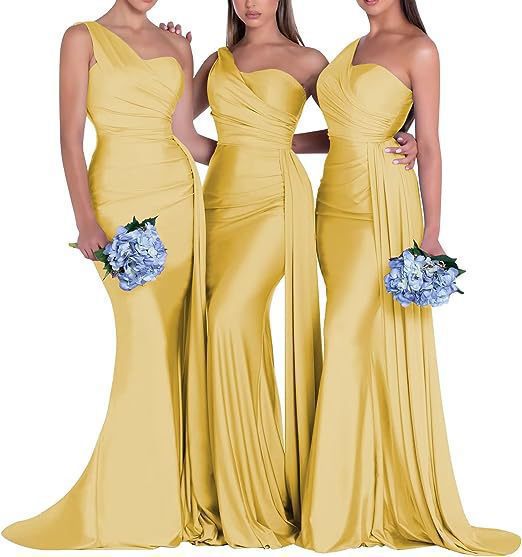 Sexy One Shoulder Mermaid Evening Dresses Bridesmaid Dresses