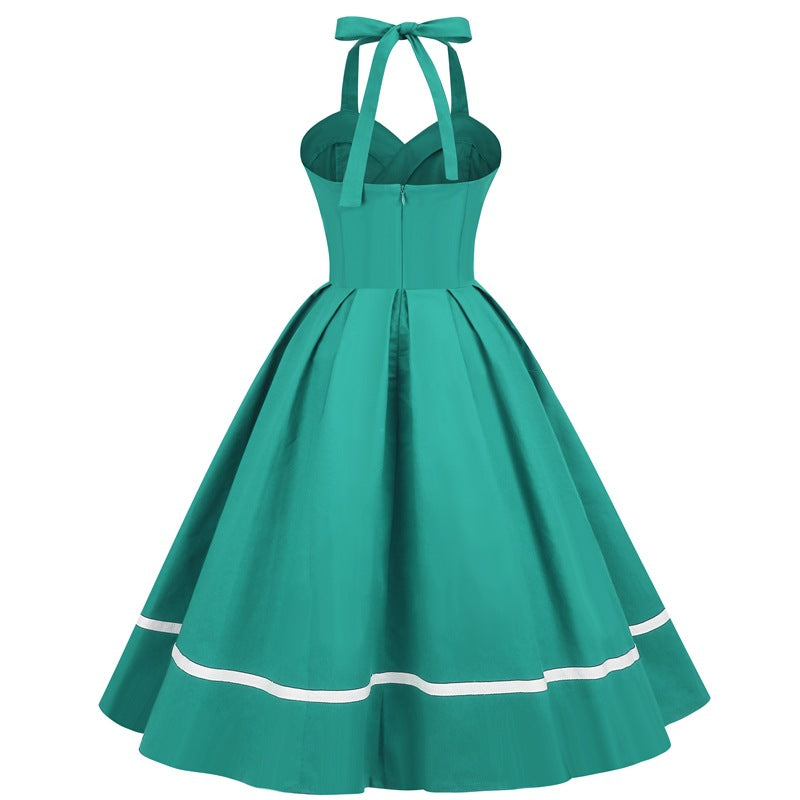 Vintage Sleeveless Halter Dresses-Dresses-Free Shipping at meselling99