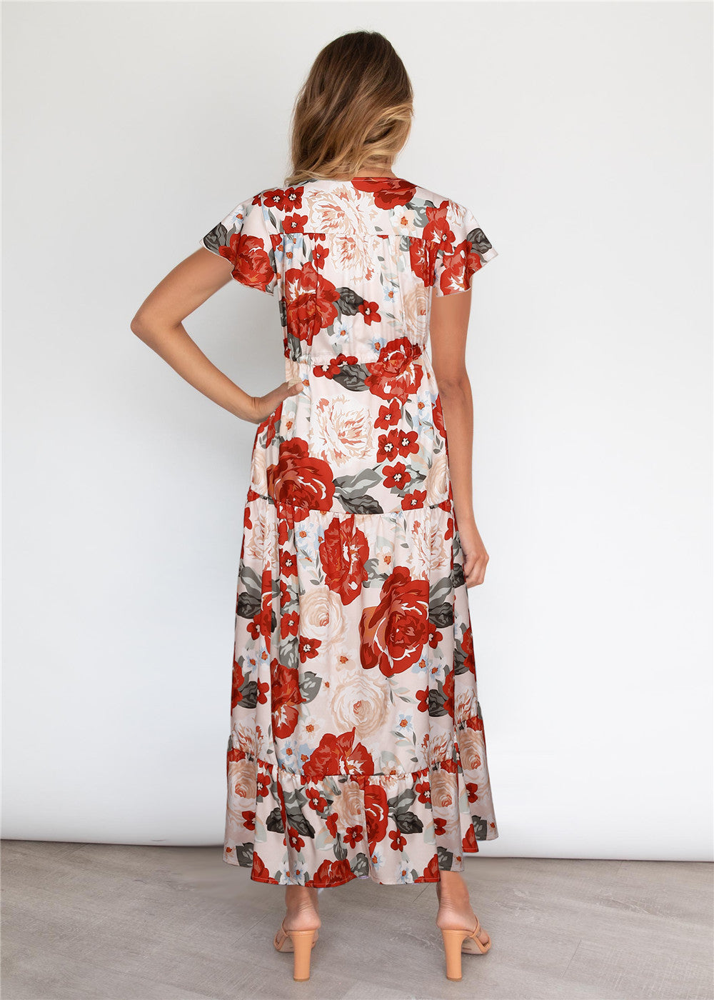 Summer Casual Foral Print Long Holiday Dresses