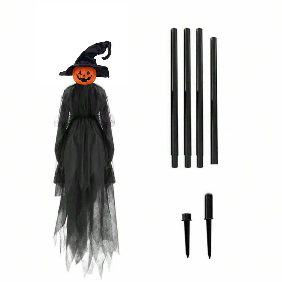 Voice-Activated Colorful Glowing Halloween Witch Set - 3 Hand-Holding Witches with Bonus Ghost