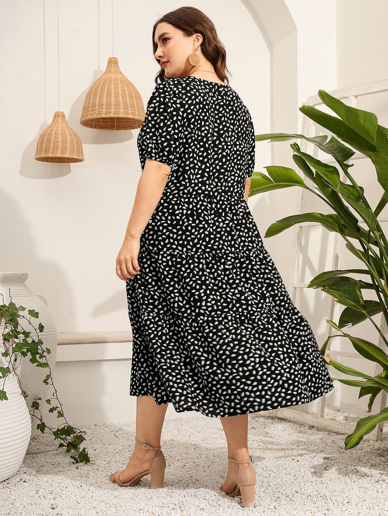 Women Short Sleeves Plus Sizes Dresses-Dresses-Free Shipping at meselling99