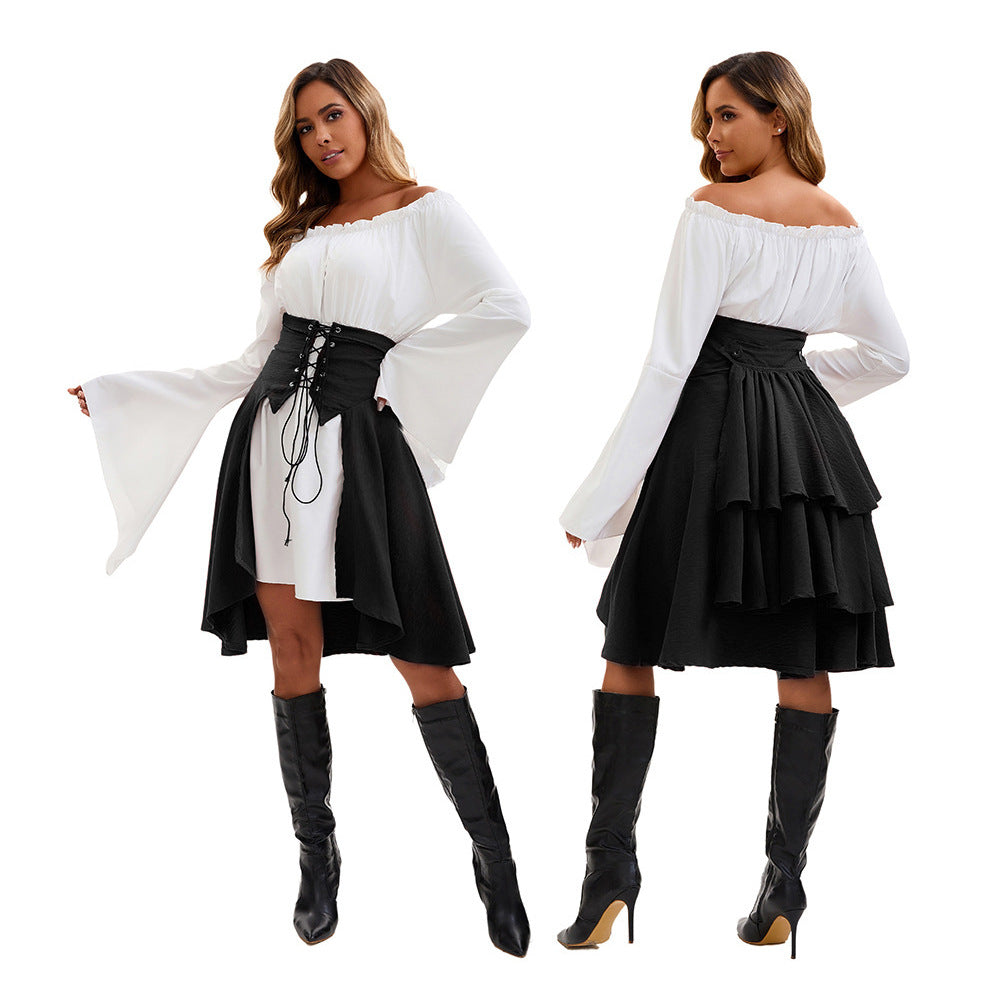 Renaissance Pirate Shirt - Medieval Halloween Costume Blouse for Women
