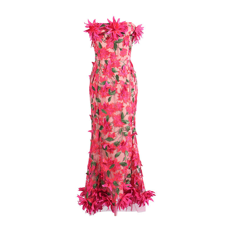 Vintage Floral Embroidered Corset Dress