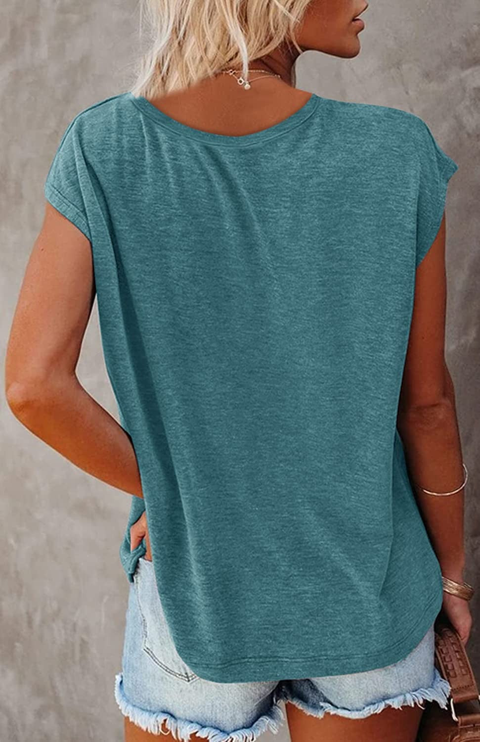 Women's Summer Sleeveless V-Neck Casual Loose Fit T-Shirt