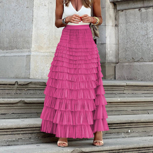 Fashion Elegant High Waist Tulle Cake Skirts for Women