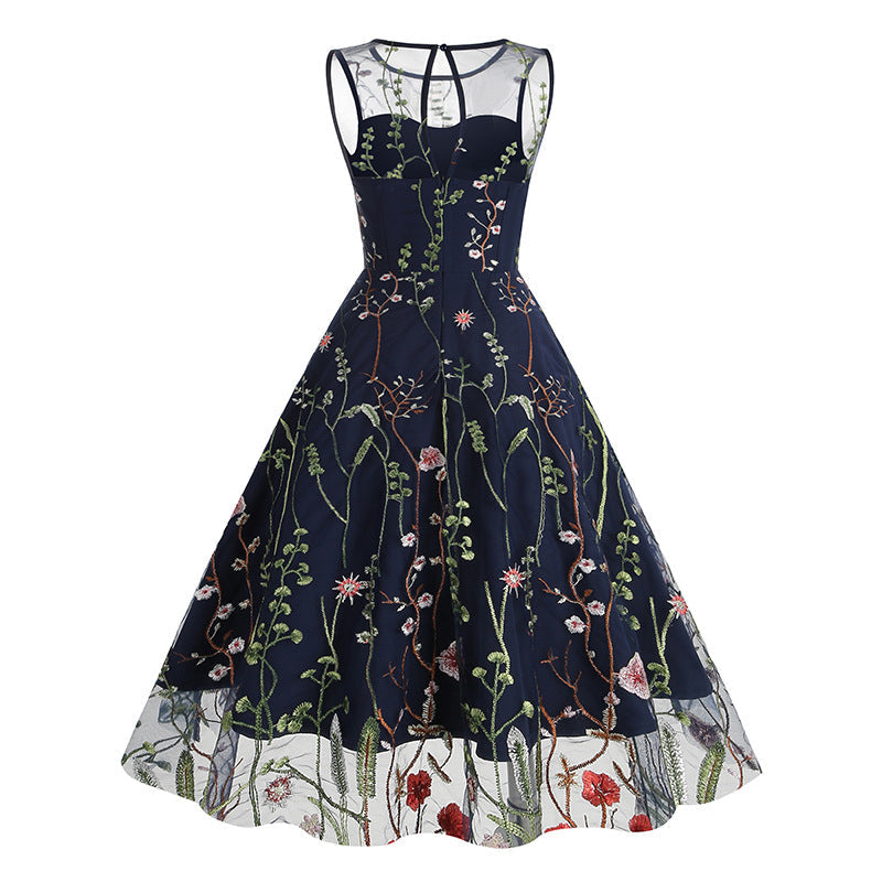 Vintage Sleeveless Embroidery Dresses-Dresses-Free Shipping at meselling99