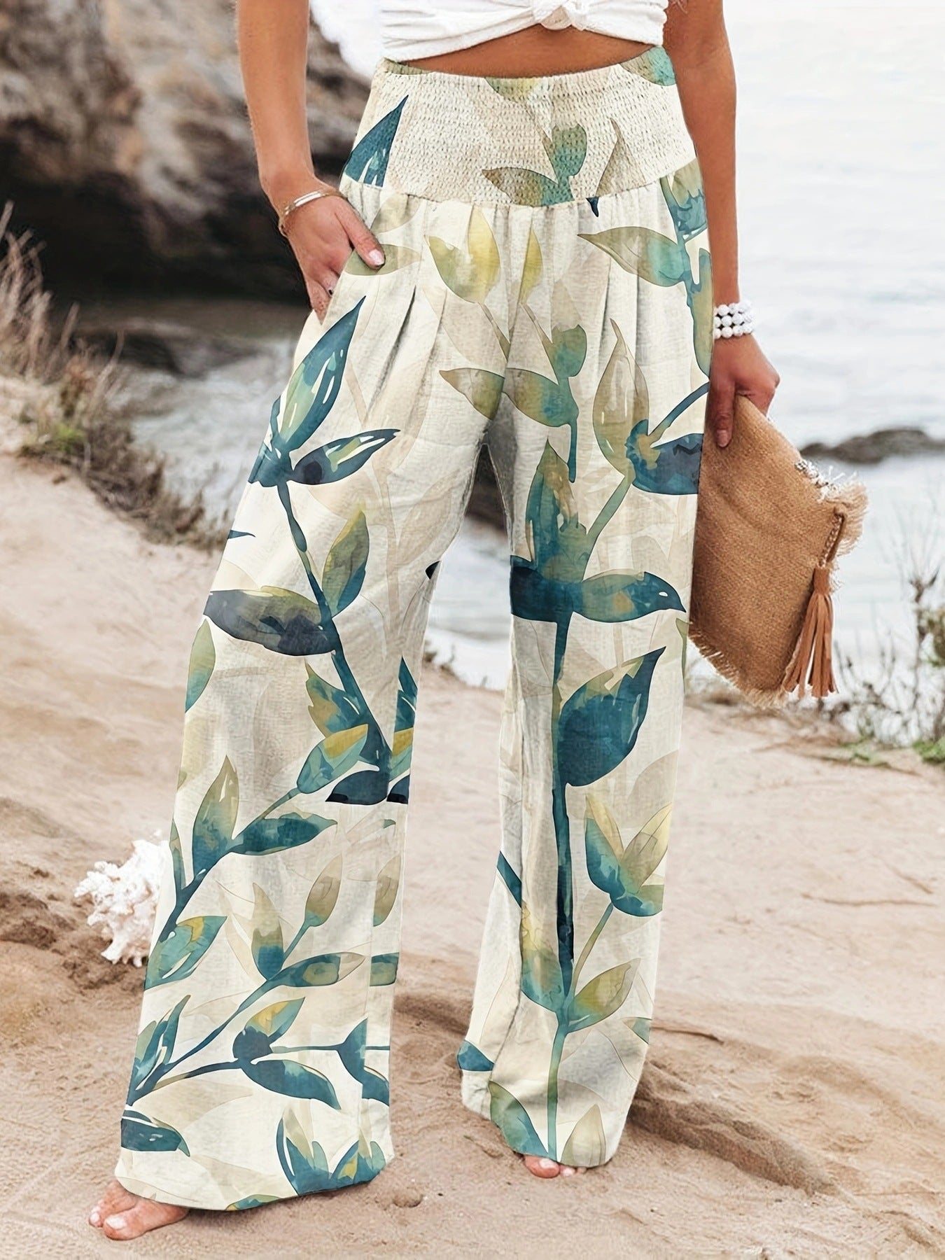 Women's Printed Wide-Leg Lounge Pants