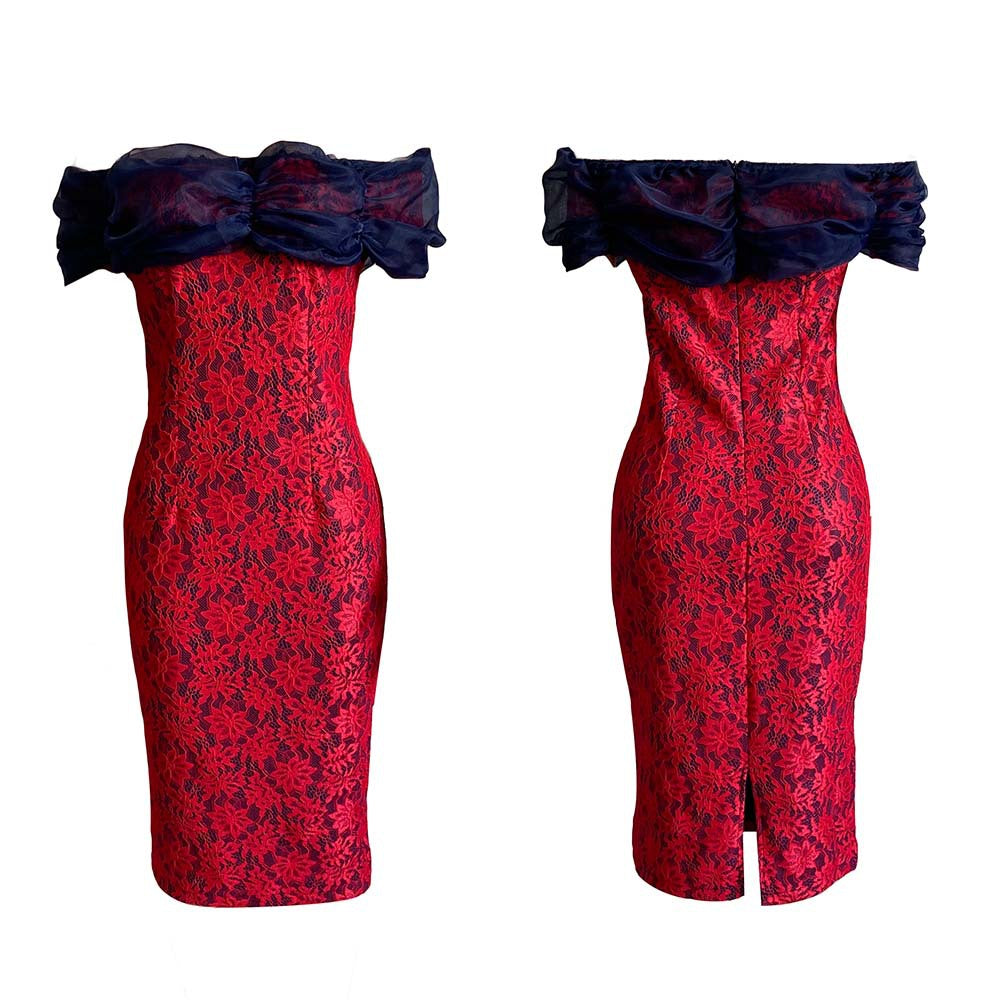 Sexy Off The Shoulder Plus Sizes Lace Party Dresses-Dresses-Free Shipping at meselling99