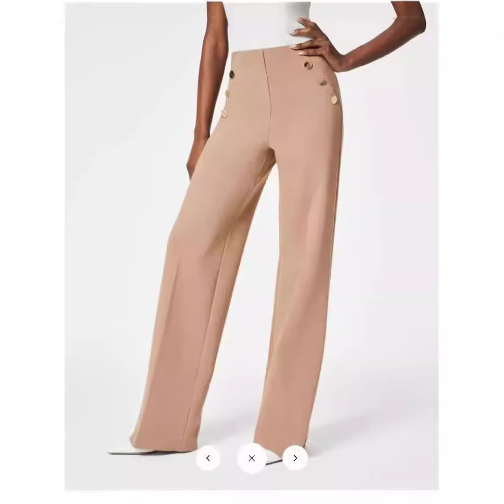 Women's High-Waisted Straight Leg Pants