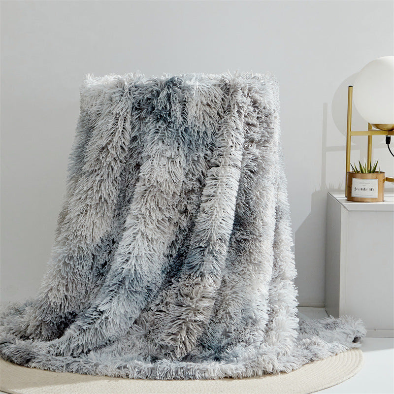 Mink Fur Blanket – Plush Long Hair Tie-Dye Throw Blanket