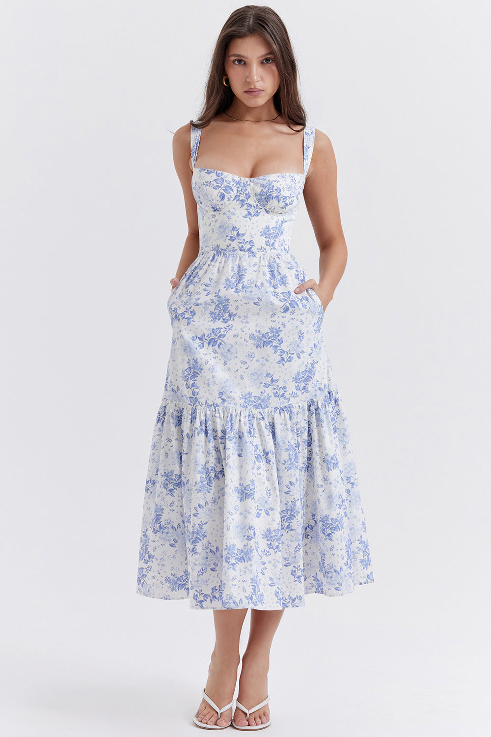 Floral Tiered A-Line Dress for Women
