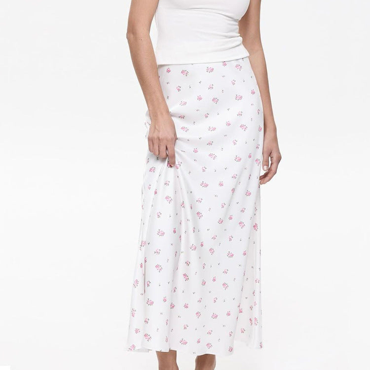 Women's Satin Print Pencil Skirt