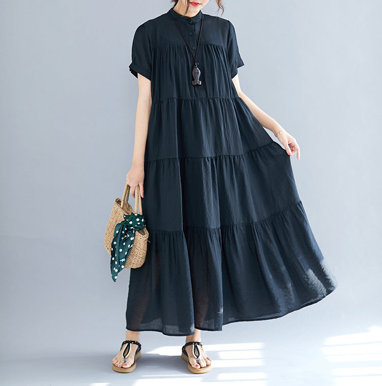 Summer Plus Sizes Black Elegant Long Dresses-Dresses-Black-One Size-Free Shipping at meselling99