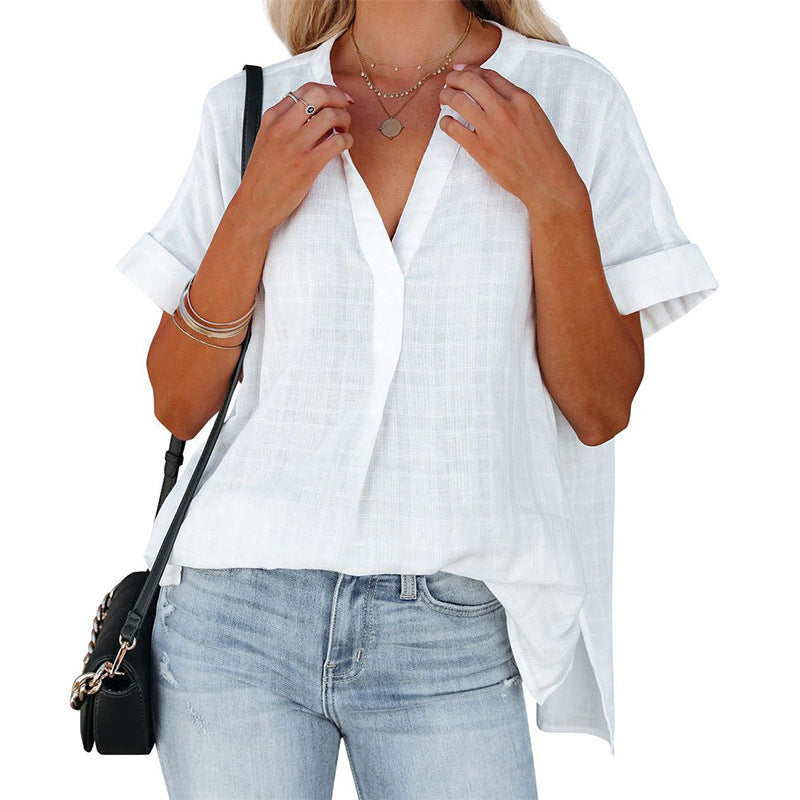 Casual Summer Short Sleeves Women Blouses