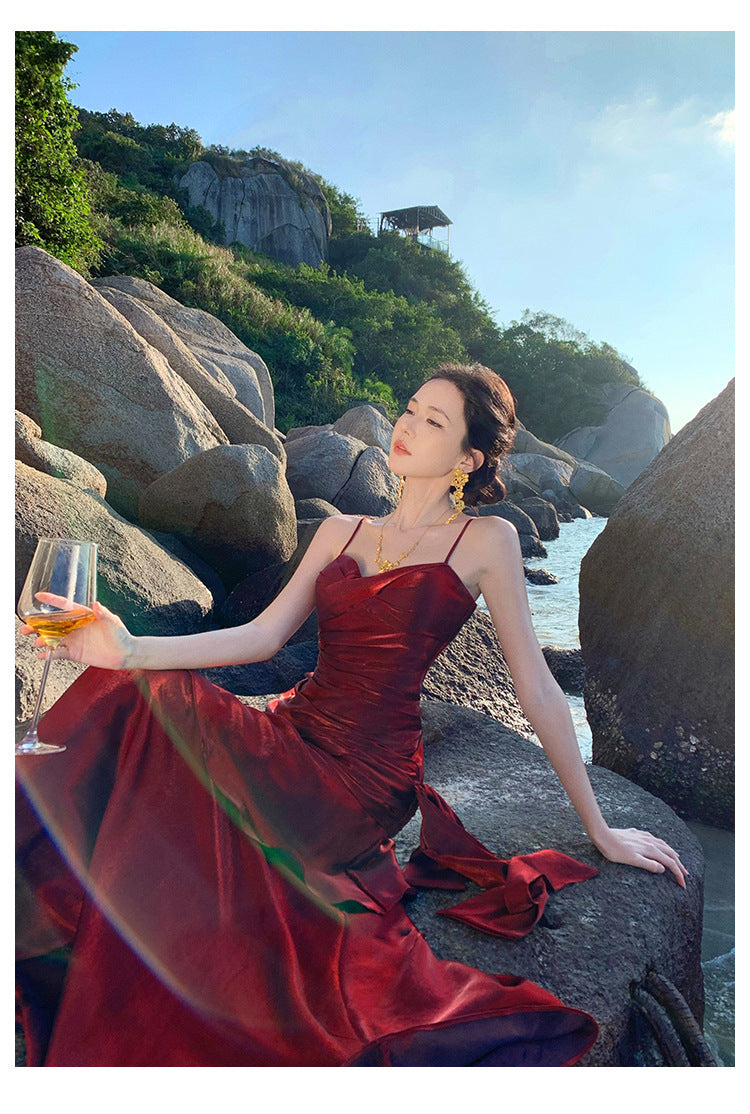 Elegant High-Neck Halter Gown with Layered Ruffle Hem, Birthday & Cocktail Party Evening Dress