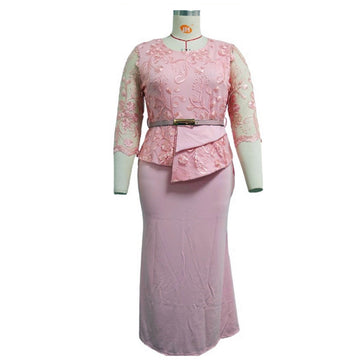 Extra Plus Size Lace Spliced Maxi Dress