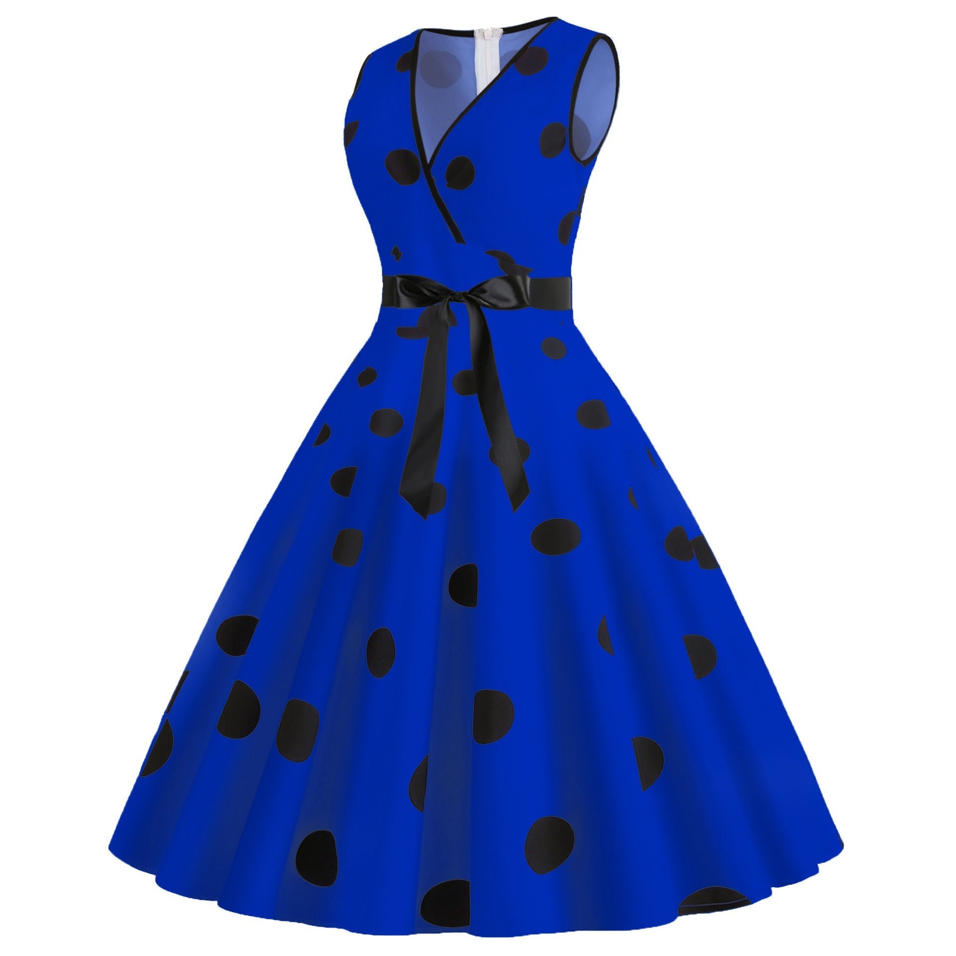Summer Sleeveless Polka Dot Dresses-Dresses-Free Shipping at meselling99
