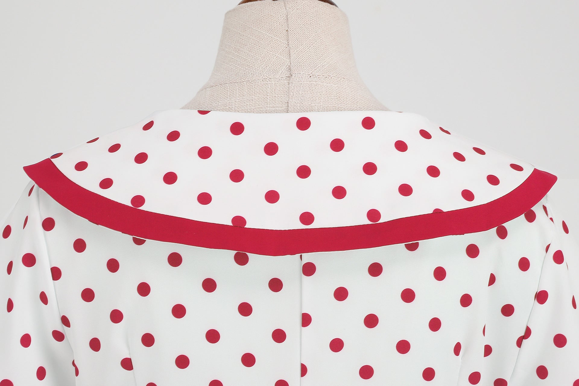 Vintage-Inspired Polka Dot Print Wrap Waist Flared Dress with Belt
