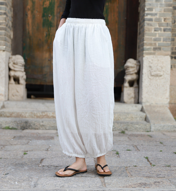 Women's Linen Cotton Loose Lounge Pants