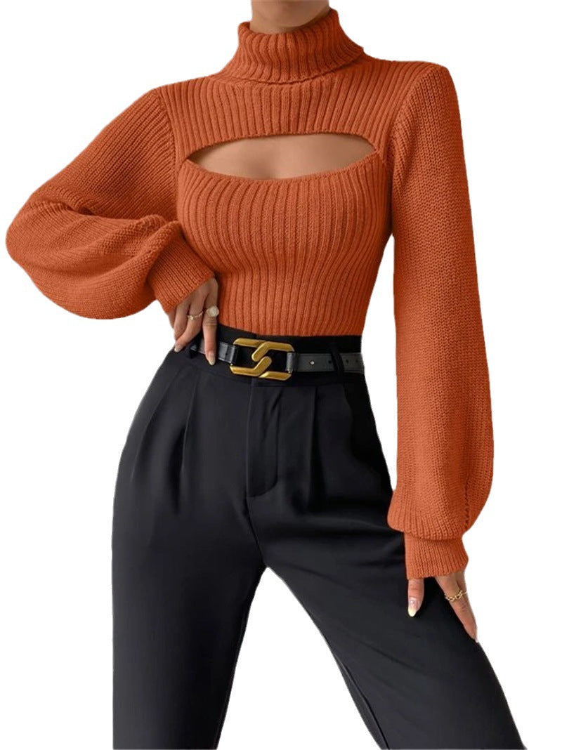 Sexy High Neck Knitted Sweaters