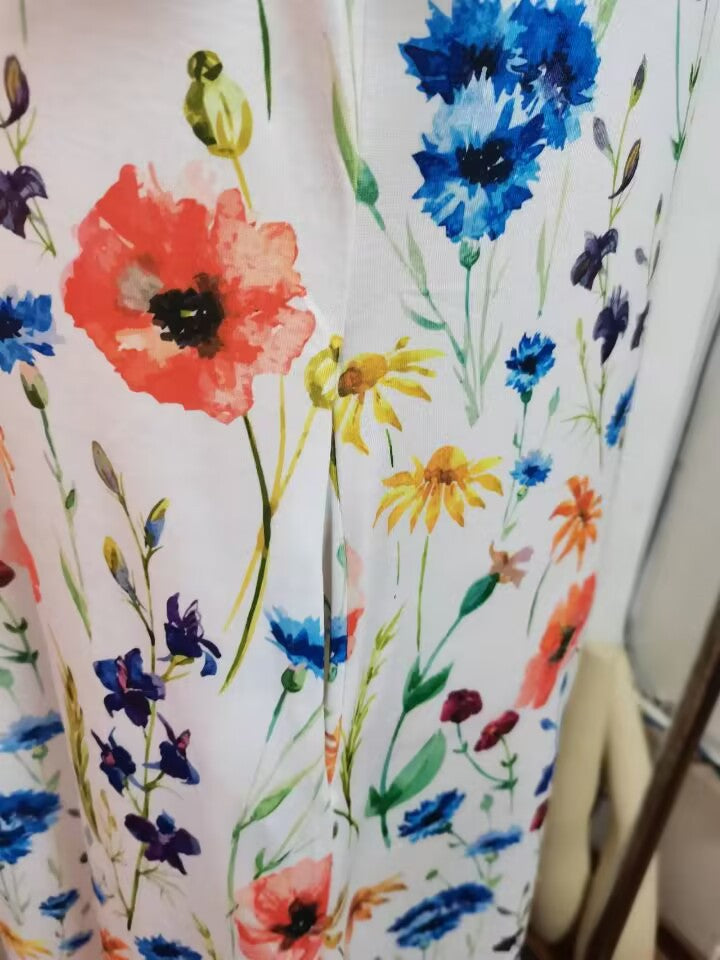 Plus Size Women's Floral Print Short Sleeve Dress