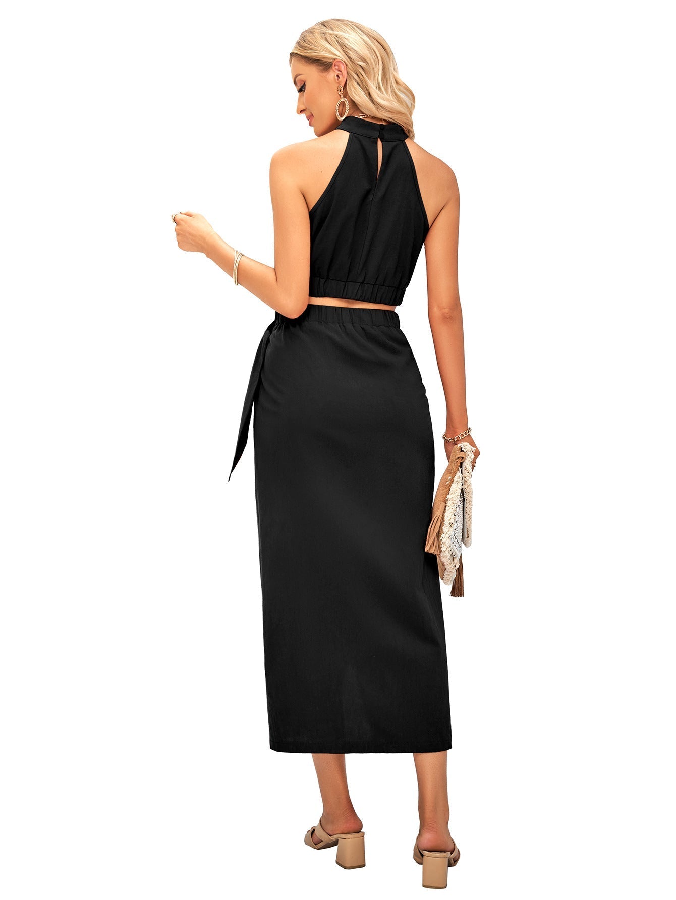 Sexy Halter Sleeves Top & Skirts Suits for Women-Dresses-Free Shipping at meselling99