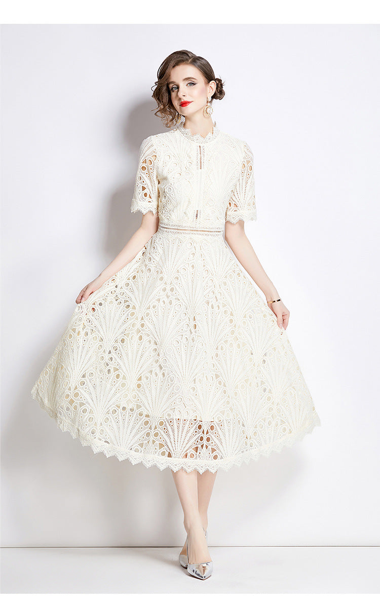 Elegant Vintage Lace Maxi Dress