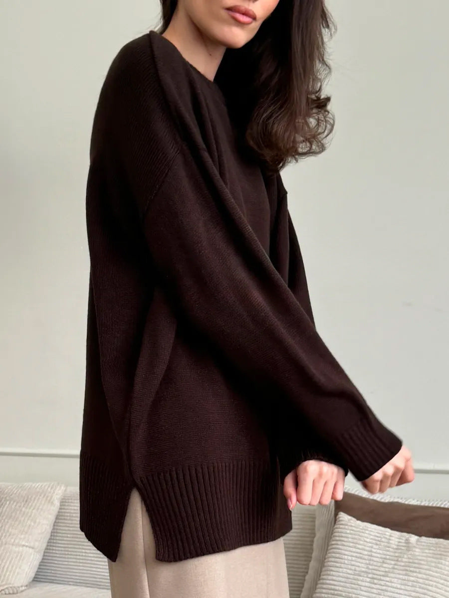 Women's Casual Split Hem Sweater