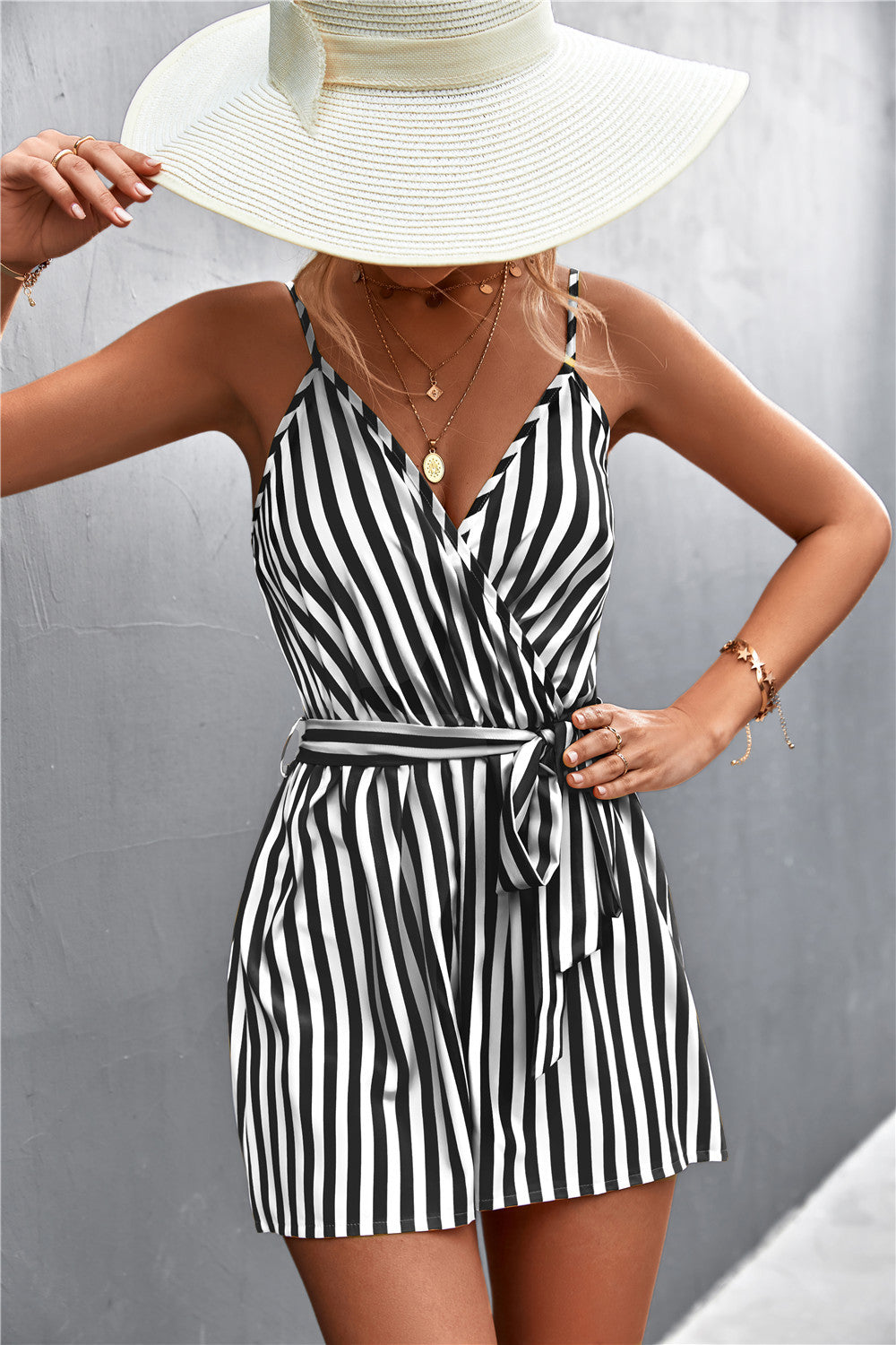 Sexy V Neck Summer Short Jumpsuits