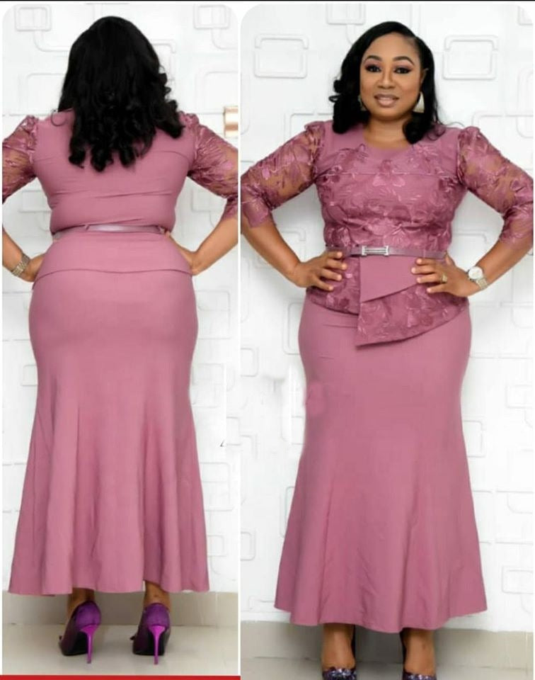 Extra Plus Size Lace Spliced Maxi Dress