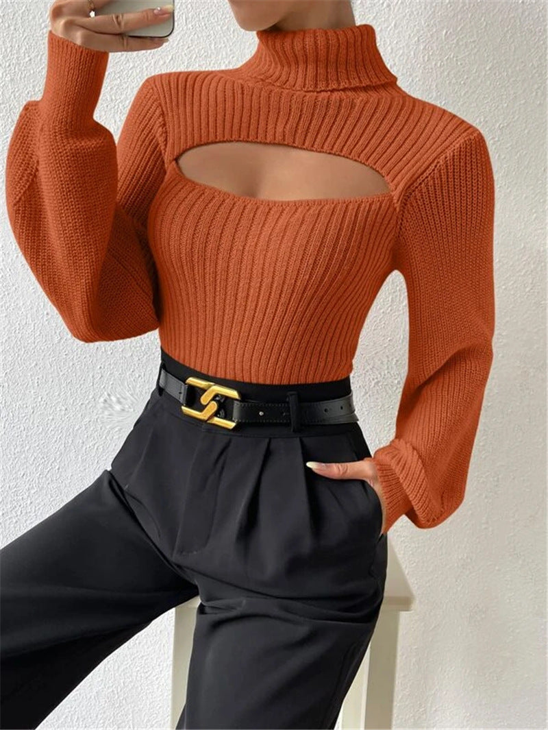 Sexy High Neck Knitted Sweaters