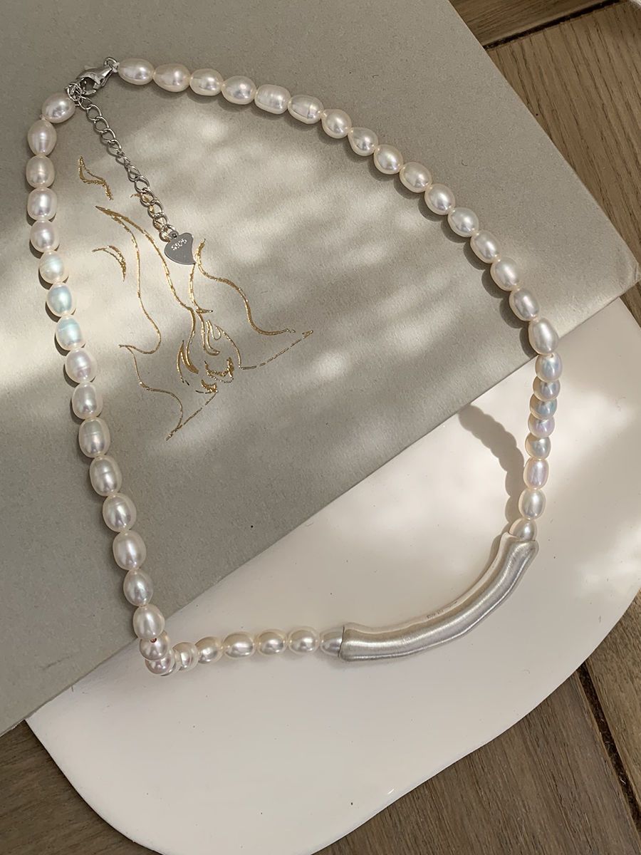 Baroque Pearl Silver Elastic Bracelet for Women