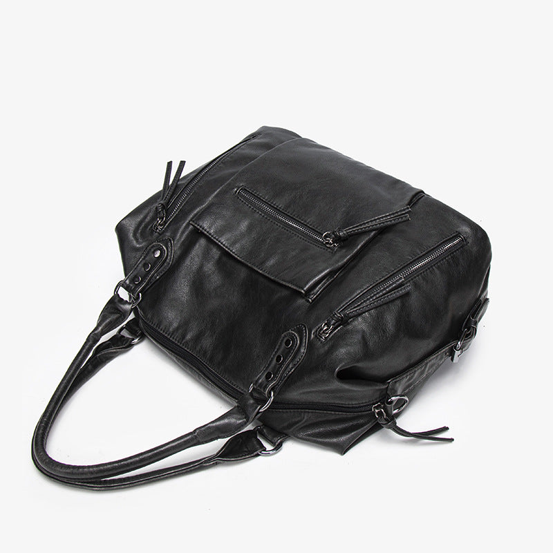 Retro PU Leather Tote Bag