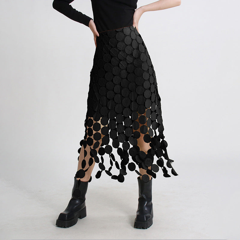 Embroidery Tassel High-End Bodycon Skirt
