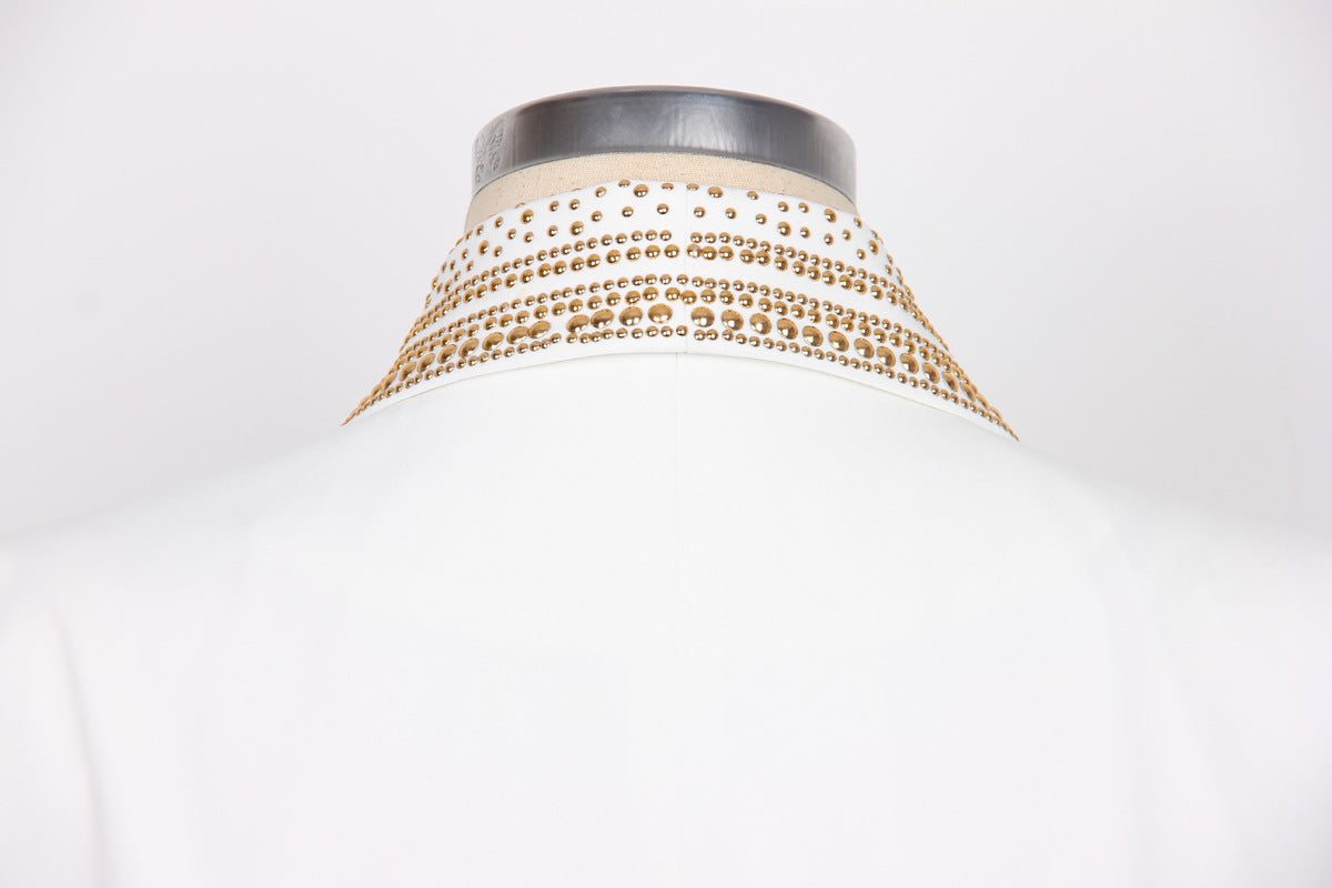 Designed Women's Mid-Length Blazer with Shawl Collar