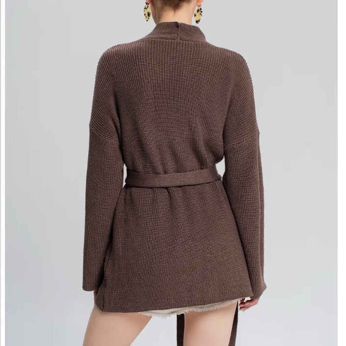Oversized Belted Knit Cardigan | Cozy Loose Fit Open Front Sweater